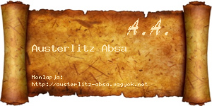 Austerlitz Absa névjegykártya